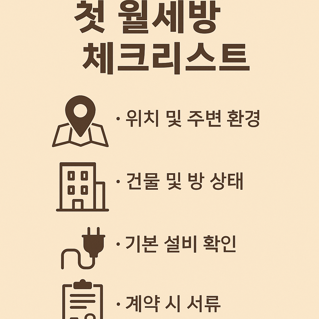 첫 월세방 체크리스트