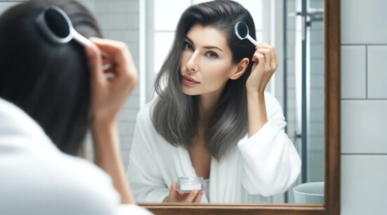 새치는 멜라닌 색소가 부족해서 머리카락이 하얘지는 현상입니다.