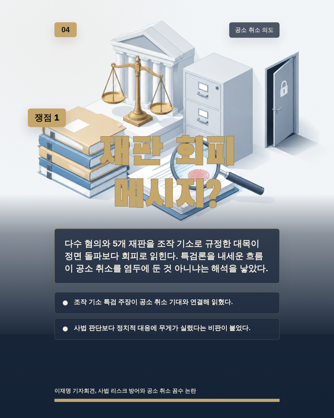 재판 회피 메시지?