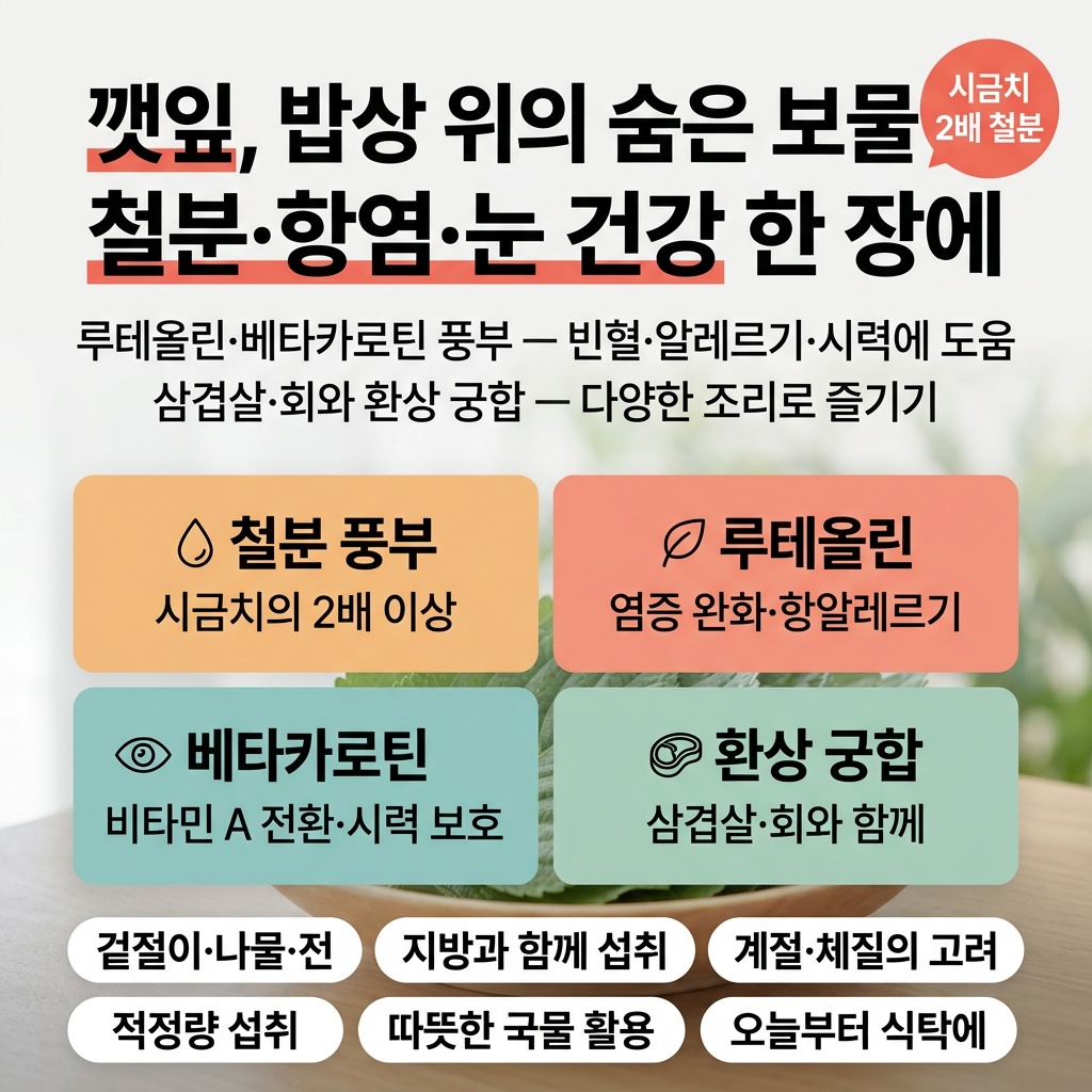 깻잎 효능 철분 염증 알레르기 눈 건강
