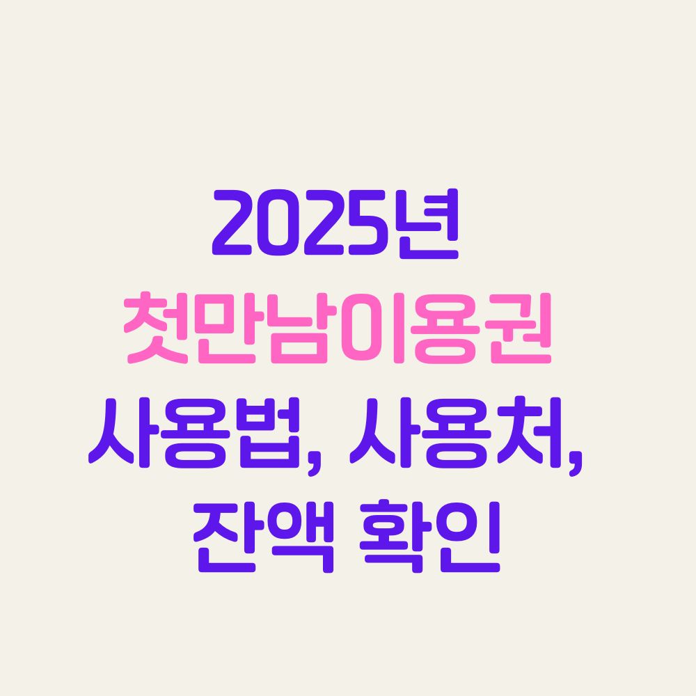 2025년 첫만남이용권 사용법, 사용처, 잔액 확인