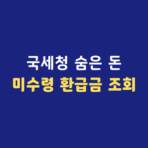 국세청 미수령 환급금 조회 홈택스