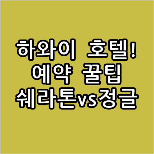 하와이 호텔 예약 팁 및 쉐라톤 와이..