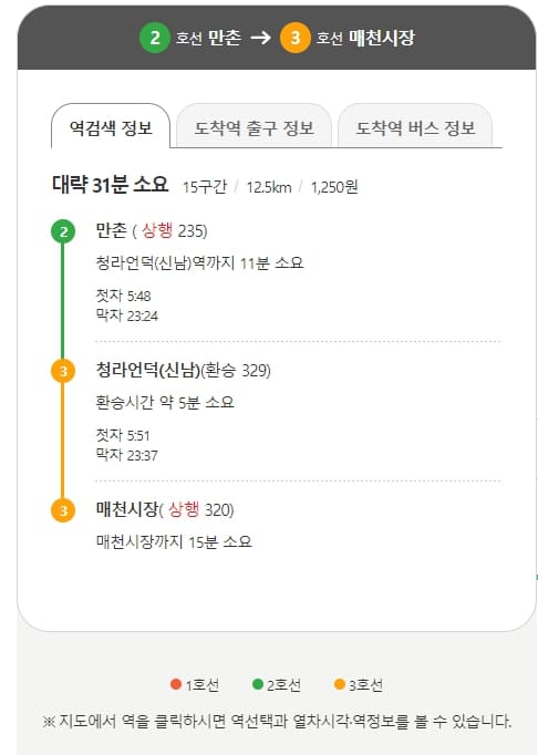 대구 지하철 노선도