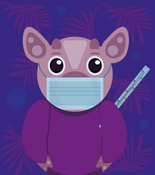 마스크를 하고 있는 다람쥐