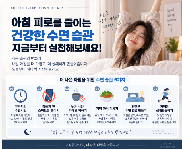 아침에 일어나도 피곤한 이유는? 수면시간과 생활습관 확인하기