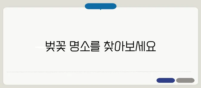 전국 벚꽃 명소 지도! 여행 필수 코스 한눈에 보기