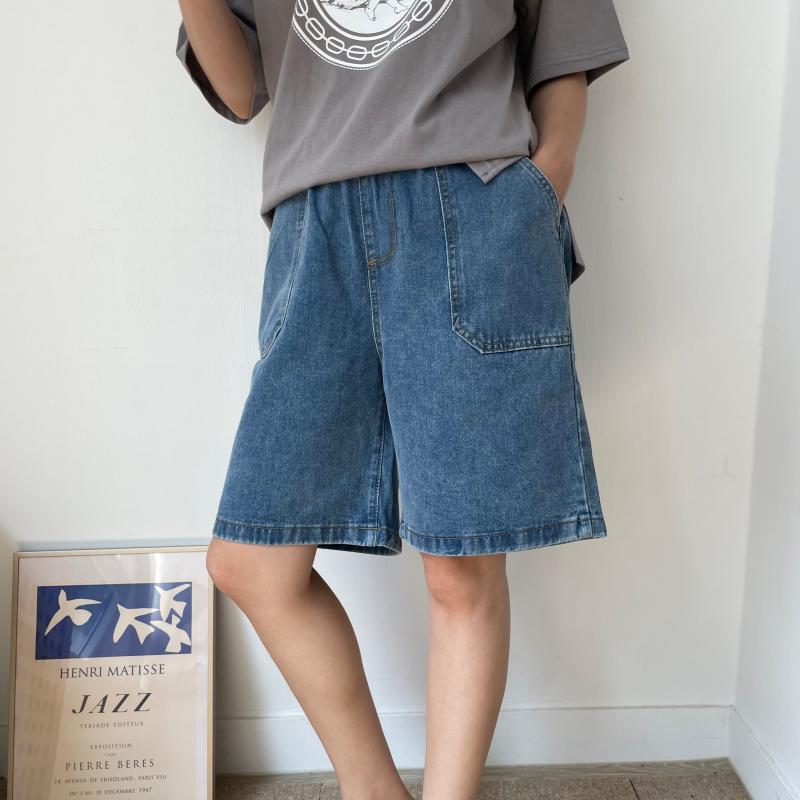 편한 밴딩 여자5부청반바지 빅사이즈 77사이즈 버뮤다팬츠