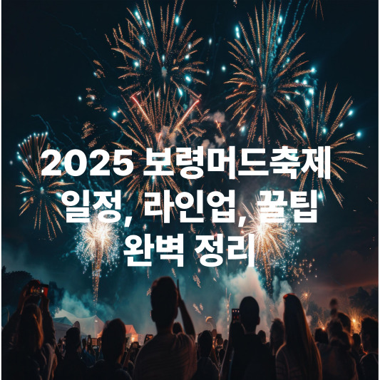 2025 보령머드축제 : 일정&amp;#44; 라인업&amp;#44; 꿀팁&amp;#44; 완벽 정리