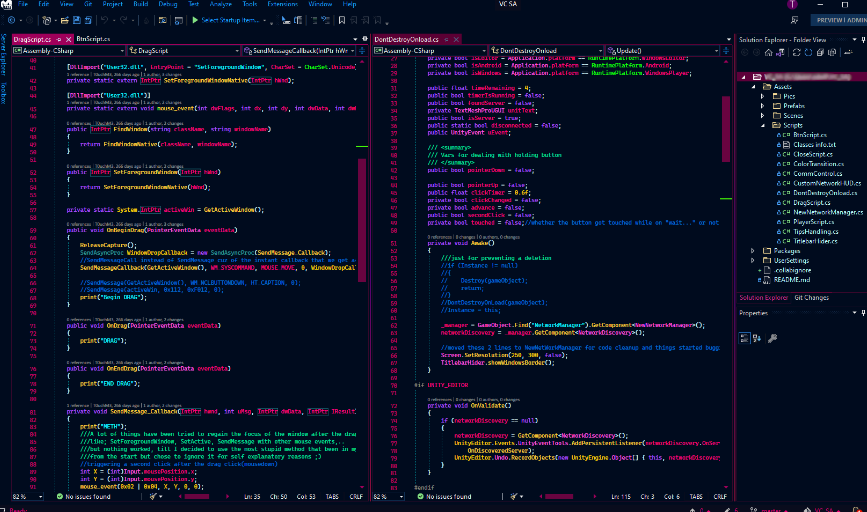 Visual Stduio 2022 CyberPunk 테마 적용 사진입니다