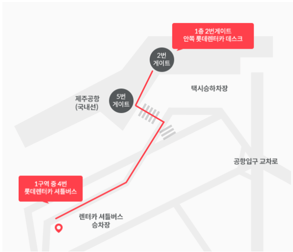 롯데렌터카 셔틀버스 타는 곳 이동하는 방법
