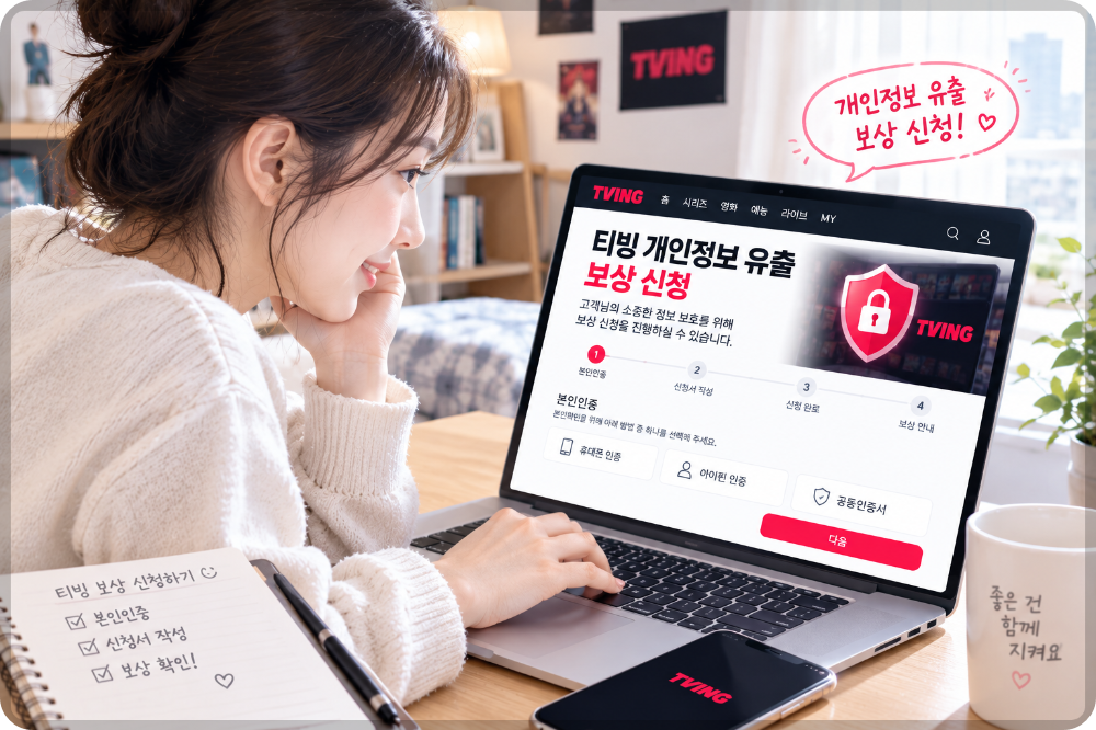 티빙 개인정보 유출 보상 이미지