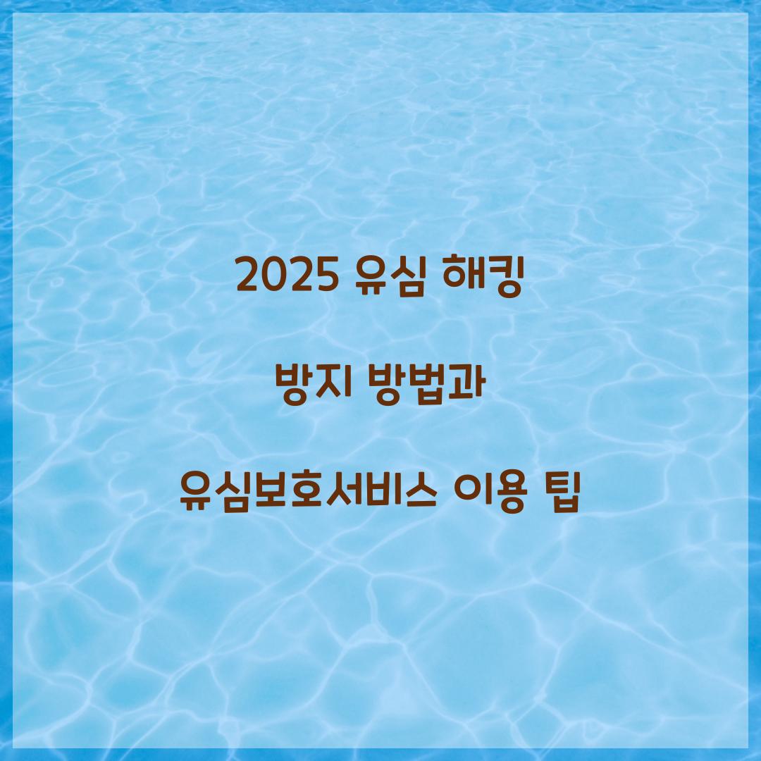 유심 해킹 방지 방법