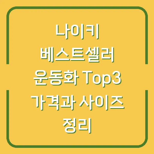 나이키 베스트셀러 운동화 Top3 가격과 사이즈 정리