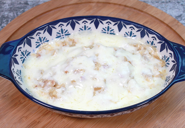 베이컨 양송이 라이스 그라탕