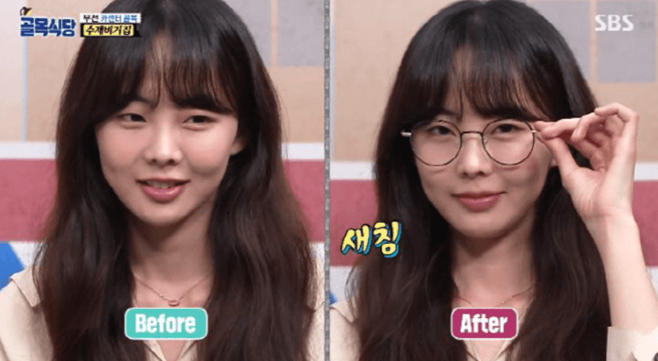 골목식당-MC로-합류한-금새록-안경안쓴모습(좌측)-안경착용모습(우측)