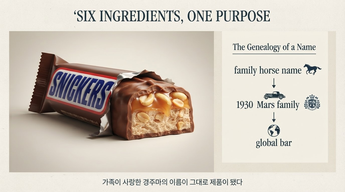 스니커즈 초코바 어원 1930년 경주마 이름 마스 가문