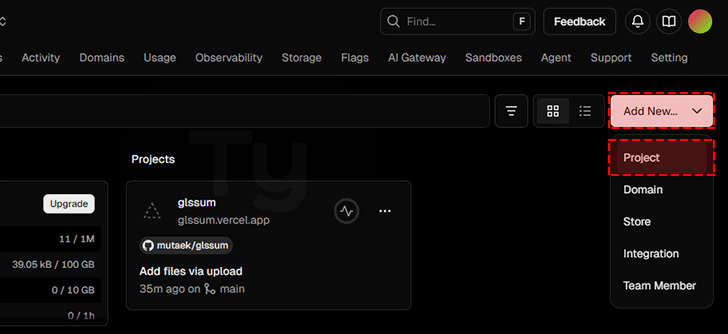 베르셀 프로젝트 생성