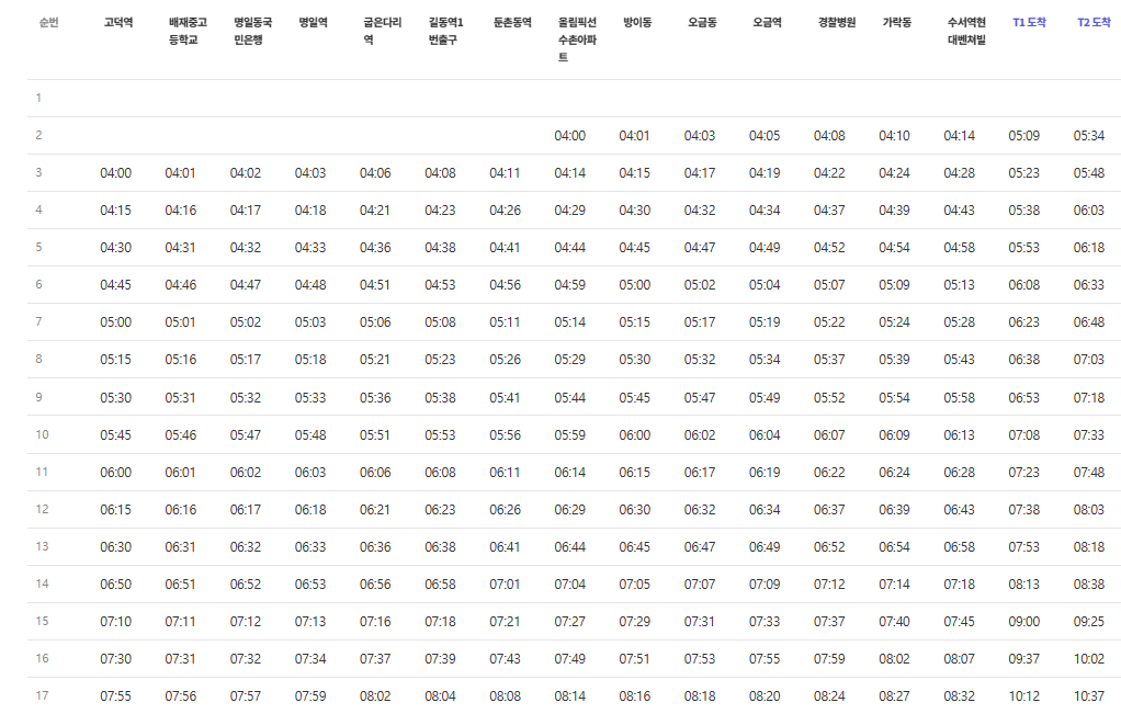 6300번-공항버스시간표