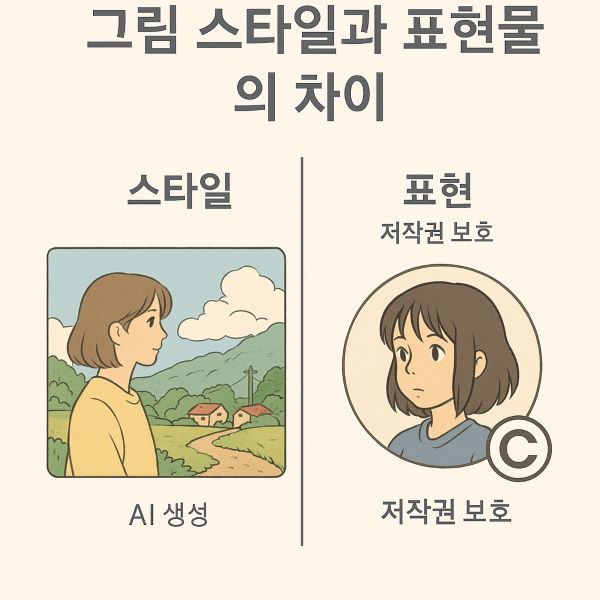 ‘화풍’은 일반적으로 저작권 보호 대상이 아닙니다.