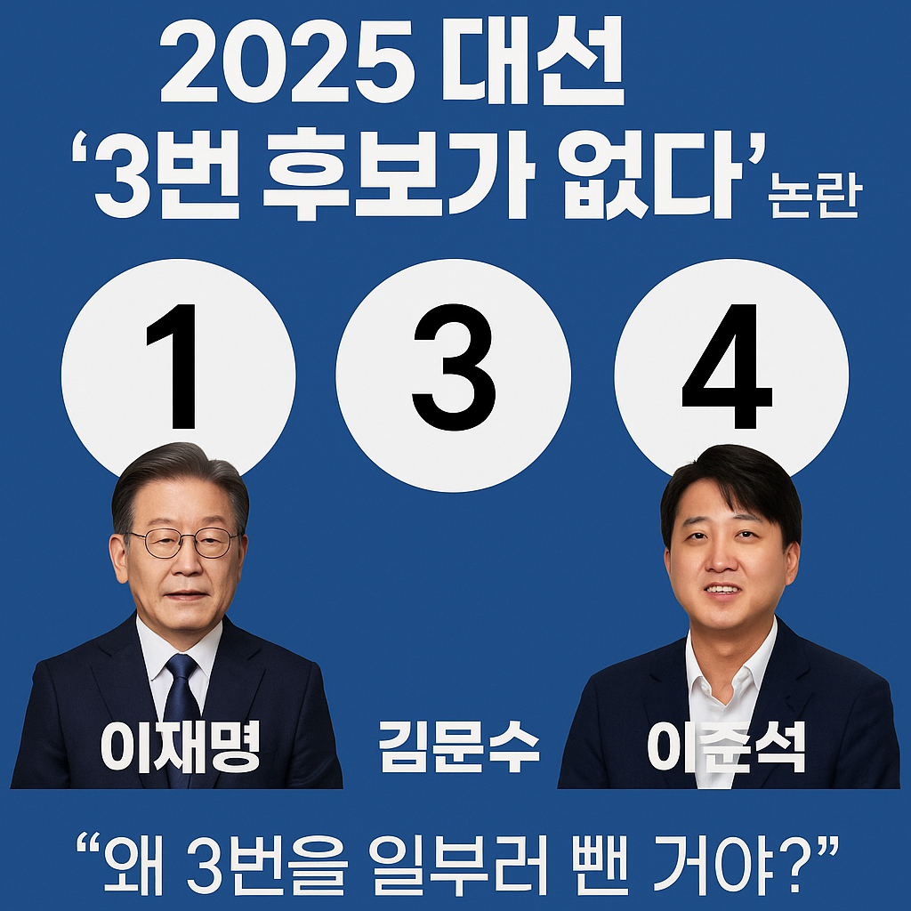 2025 대선 &lsquo;3번 후보가 없다&rsquo; 논란, 그 이유는? 여론 반응과 진실 총정리