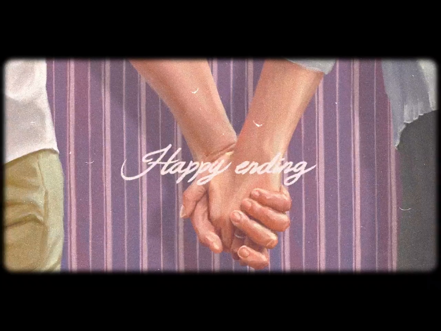 손을 잡은 그림의 happy ending 글씨