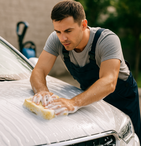 세차 하는 모습