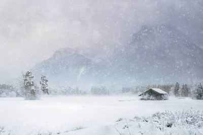 눈 내리는 시골 마을