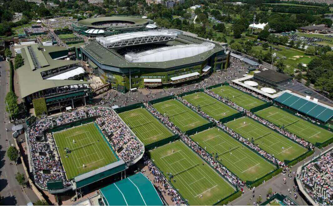 2025년 윔블던 경기가 펼쳐질 코트 전경 사진