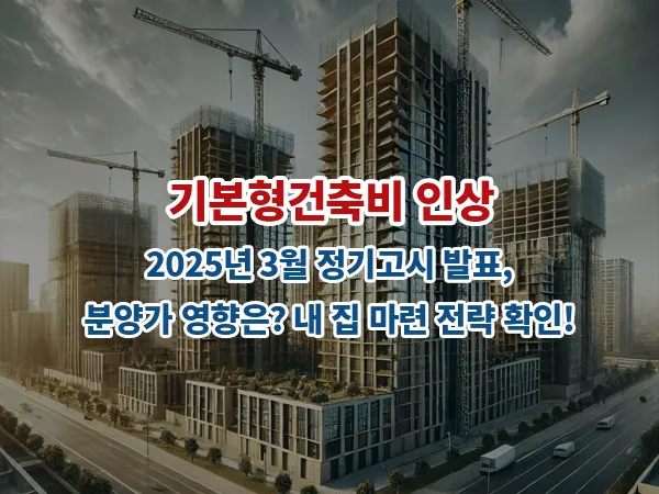 기본형건축비 인상: 2025년 3월 정기고시 발표, 분양가 영향은? 내 집 마련 전략 확인!