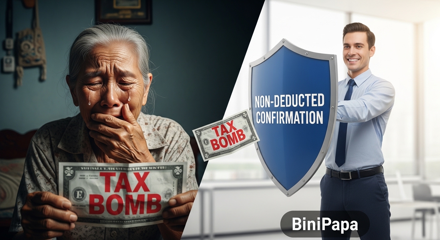 '세금 폭탄'을 맞고 울상인 연금 수령자와, '안세공 확인서'라는 방패로 세금을 막아내고 웃는 '빈이아빠'의 모습