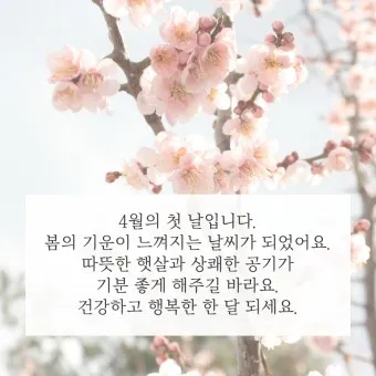4월 인사말 모음 문구 이미지 일러스트_13