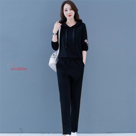 리앤킴 후드 트레이닝 캐주얼 여성 상하 세트 L839