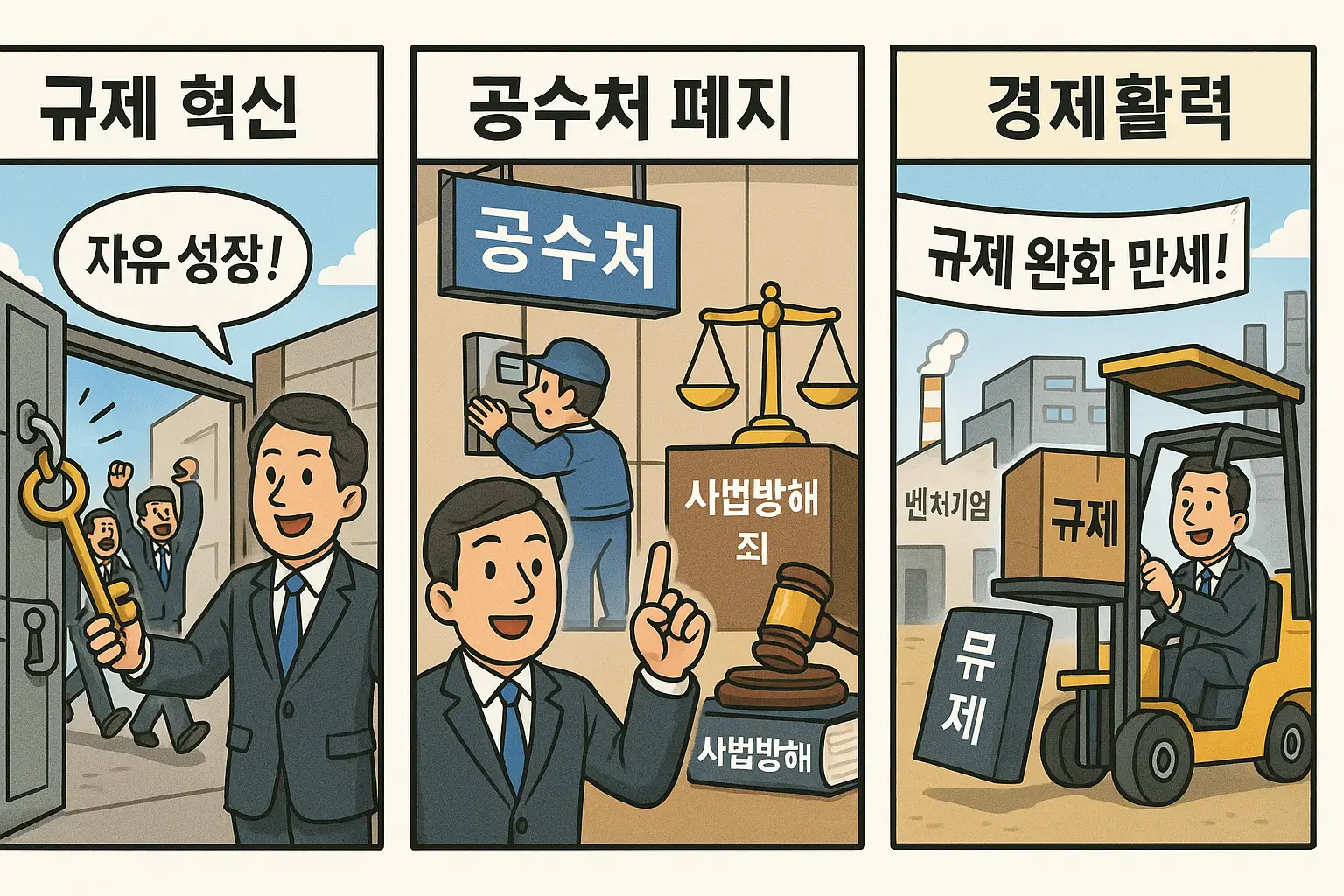경제 정책 개혁 일러스트