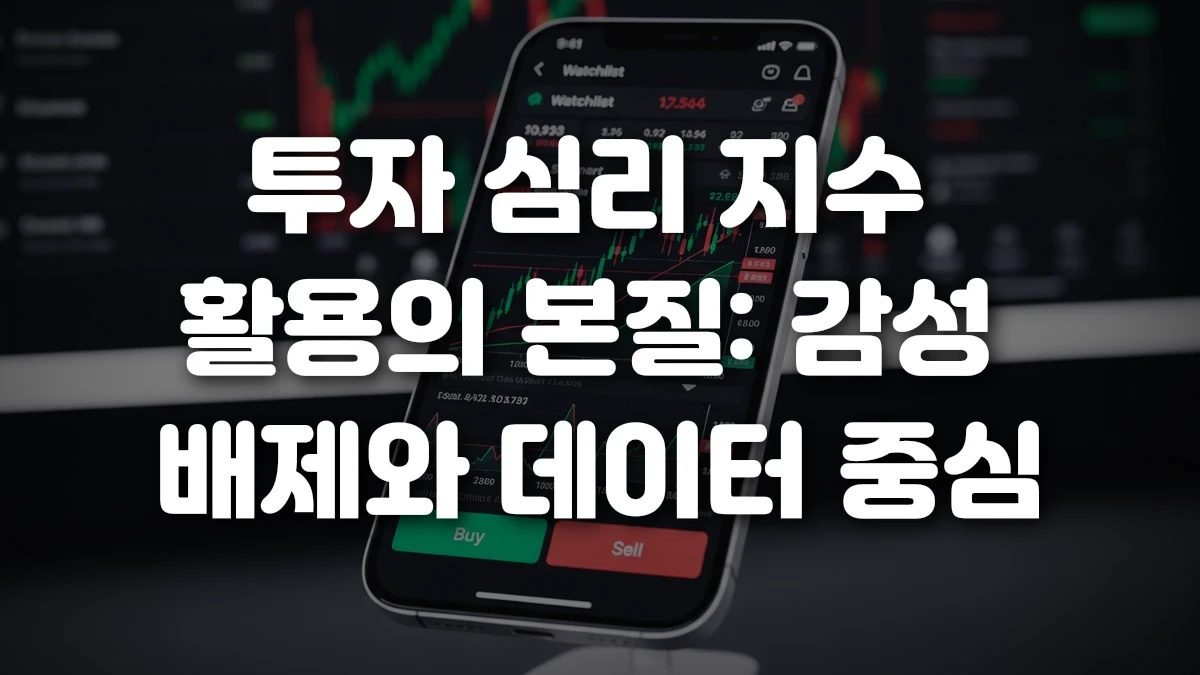 투자 심리 지수 활용의 본질 감성 배제와 데이터 중심