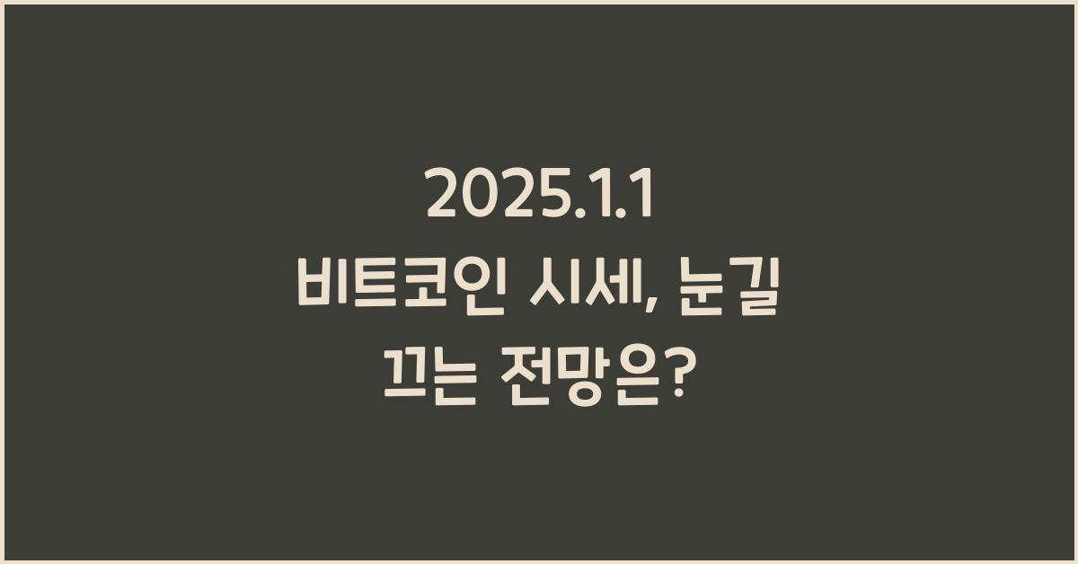 2025.1.1 비트코인 시세