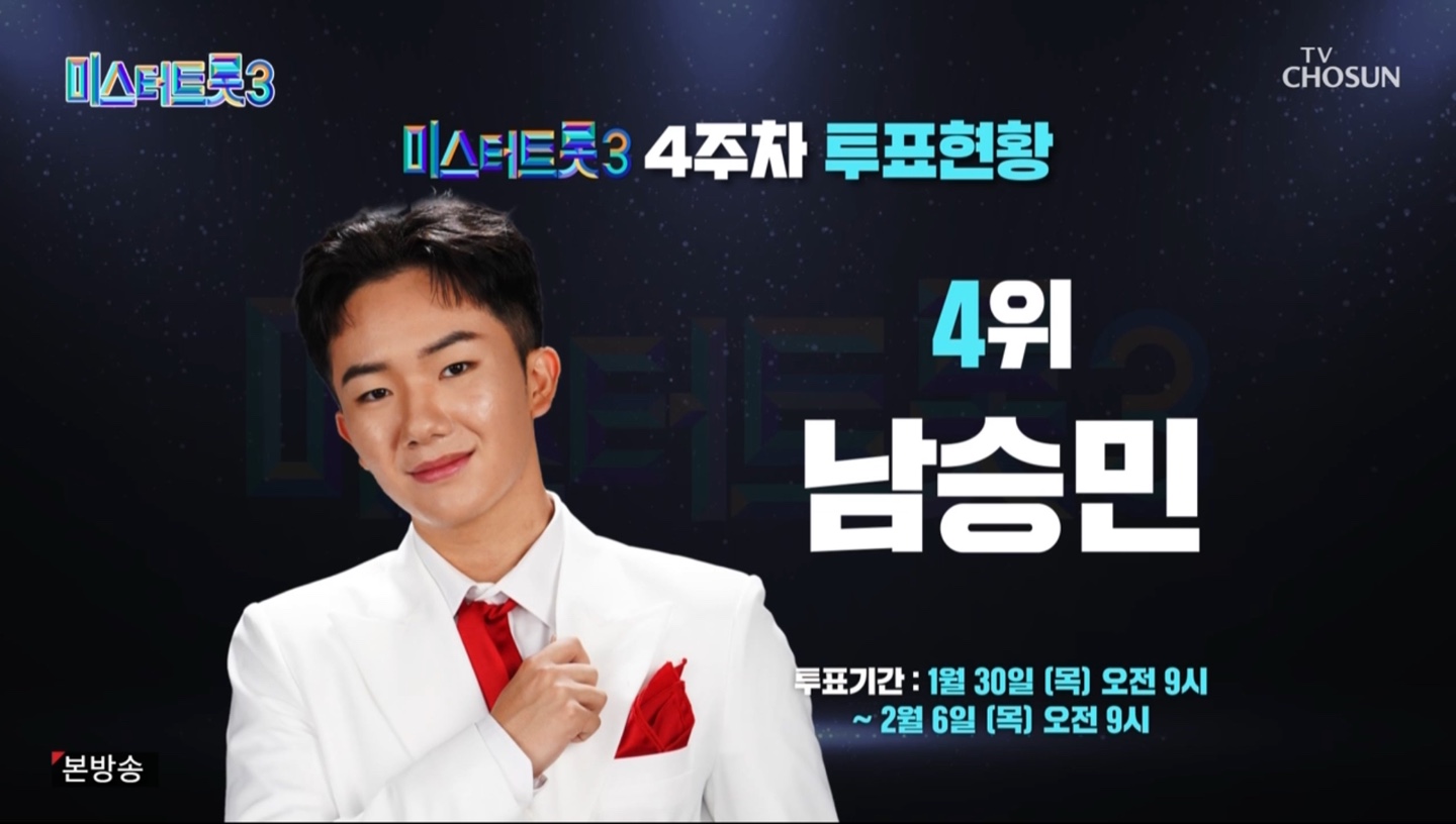 미스터트롯3 4주차 투표 현황