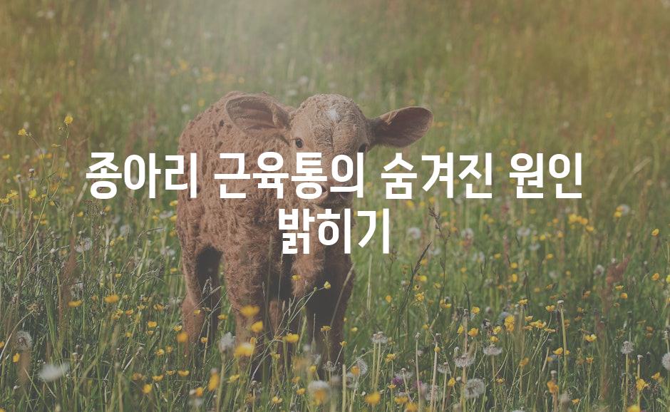 종아리 근육통의 숨겨진 원인 밝히기