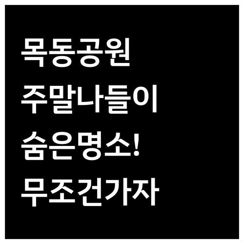 주말 나들이 추천 양천구 목동 중심축..