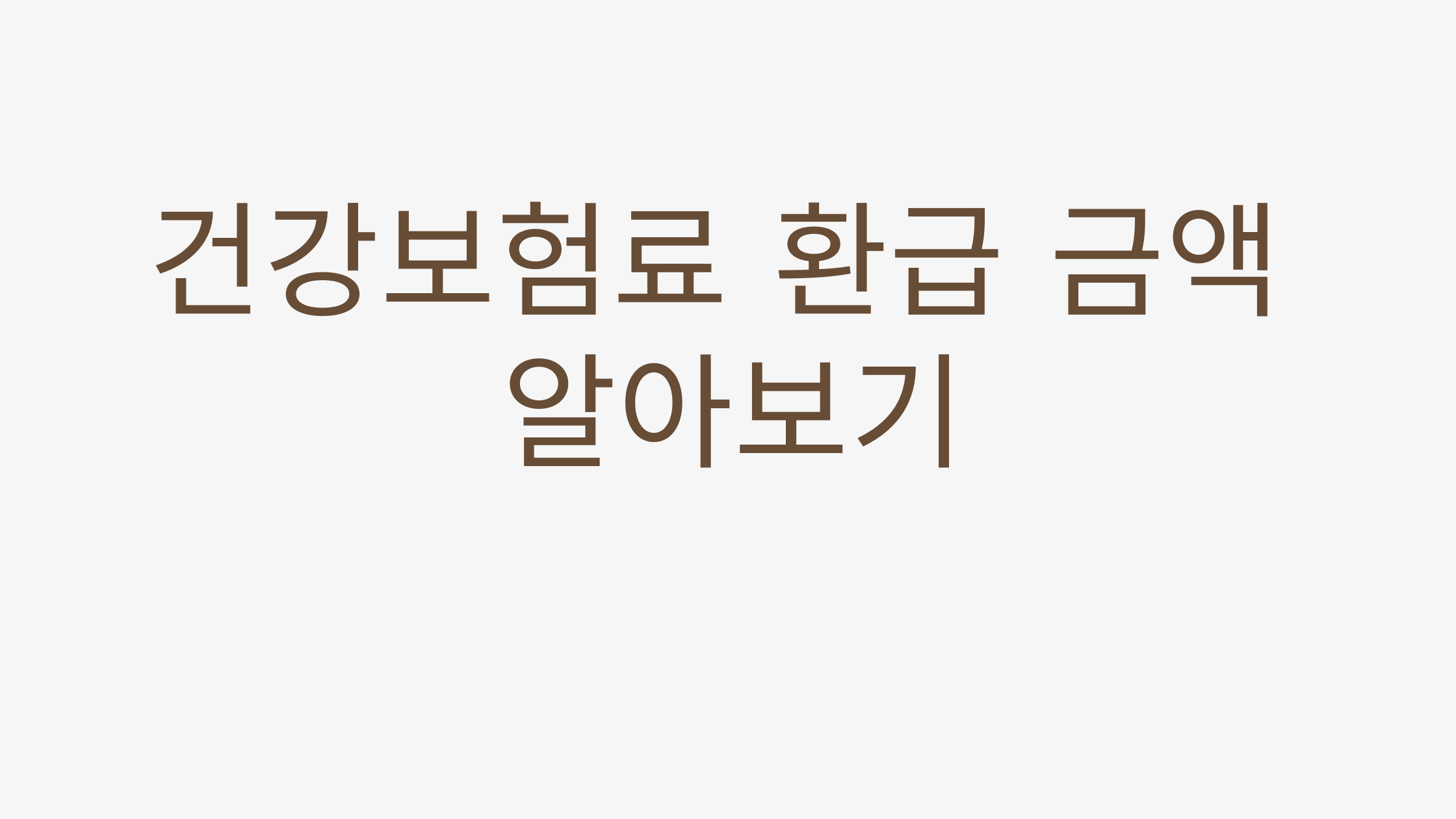 건강보험료 환급금 조회