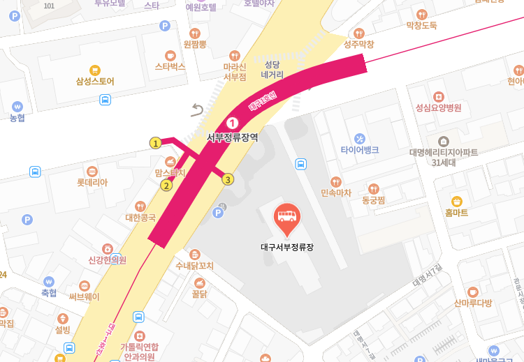 대구서부정류장 위치