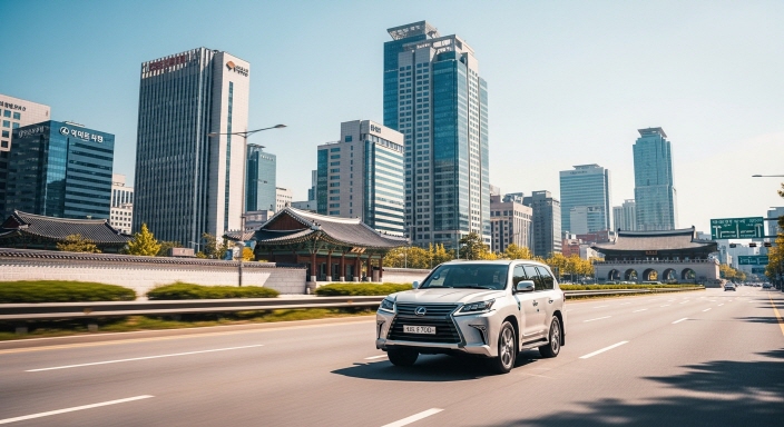 도심 배경의 LX 700h 주행 장면