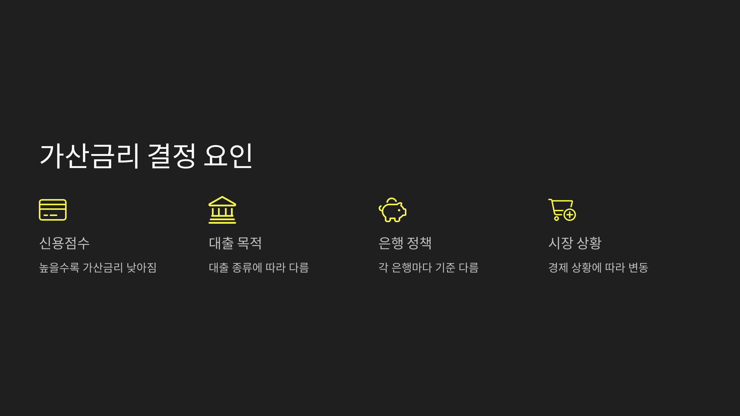 가산금리 결정 요인