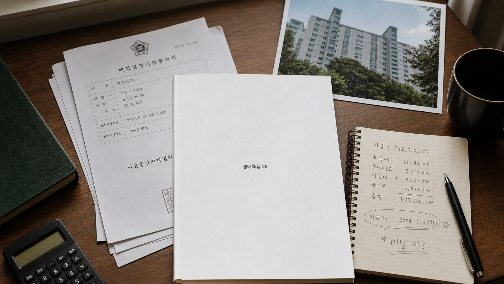 낙찰 후 잔금을 못 내면 어떻게 될까?의 핵심 확인 항목을 정리한 부동산 경매 안내 표지