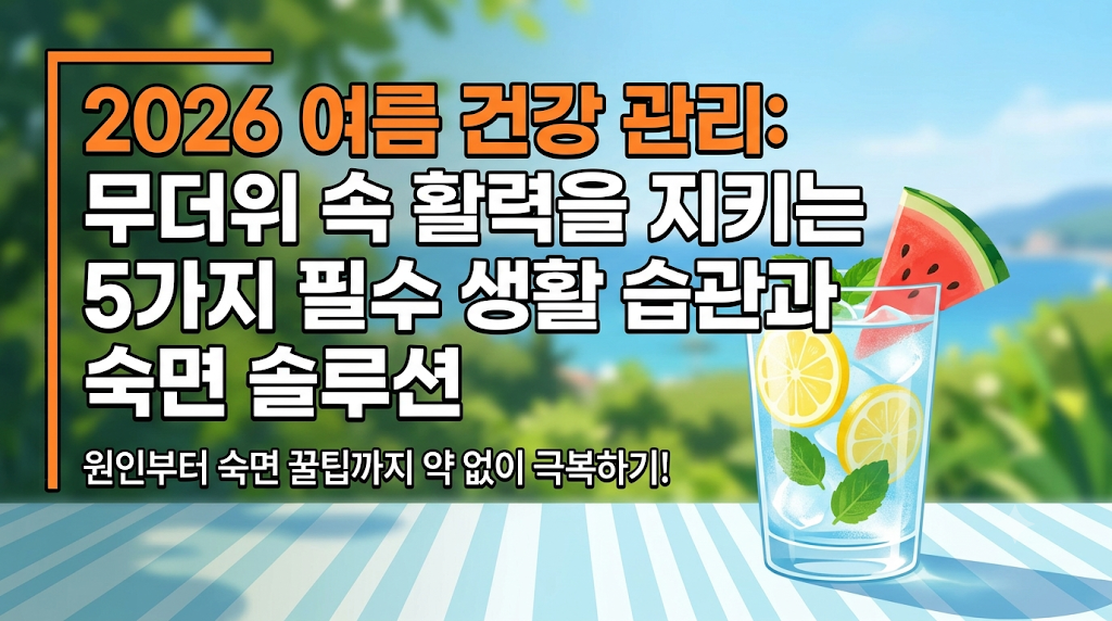 ▲ 2026 여름 건강 관리: 무더위 속 활력을 지키는 5가지 필수 생활 습관과 숙면 솔루션