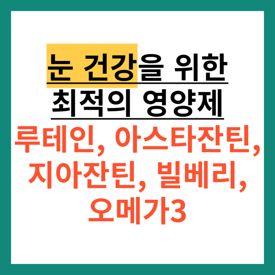 눈 영양제 루테인, 아스타잔틴, 지아잔틴, 빌베리, 오메가3 (추천 눈 영양제와 복용법 까지)