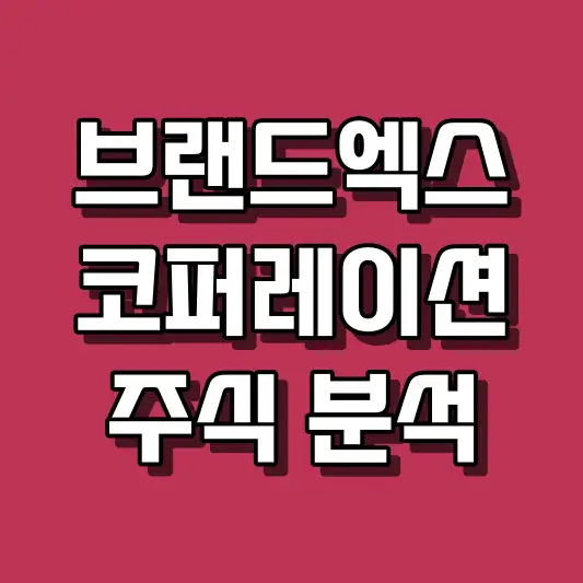 브랜드엑스코퍼레이션 주식 분석