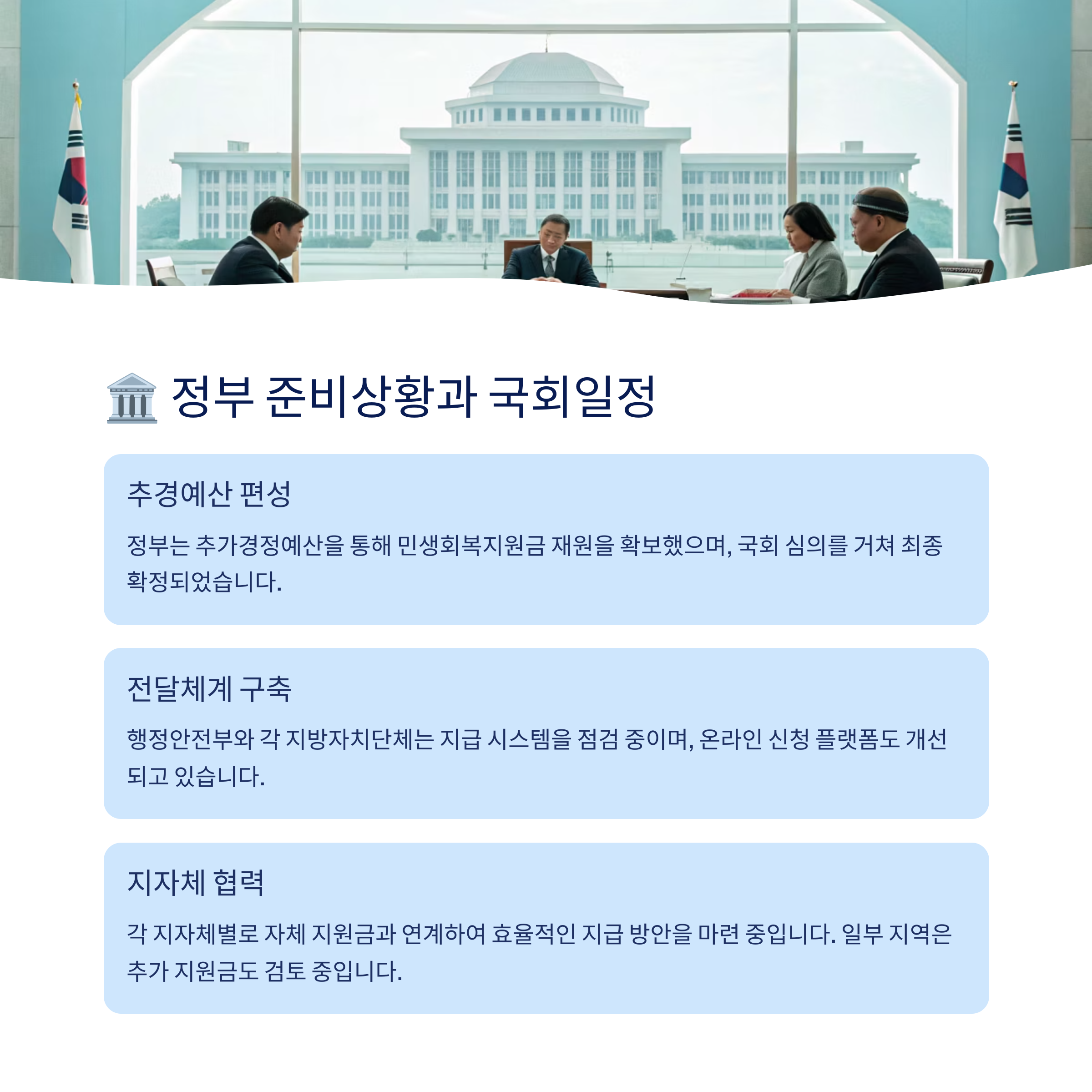 정부 준비상황과 국회일정