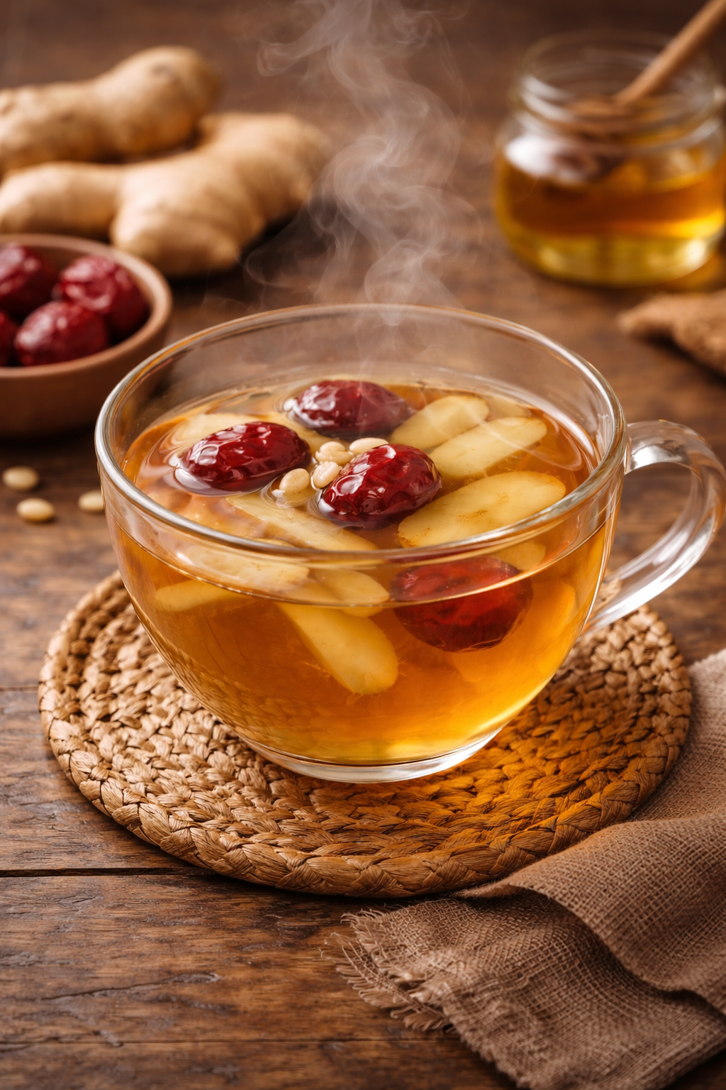 몸을 따뜻하게 하고 염증을 완화하는 대추 생강차 사진