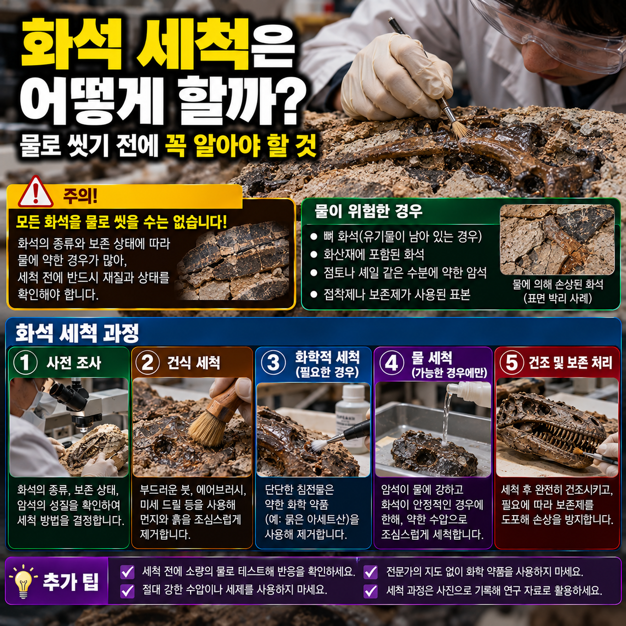화석 세척